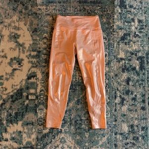 Victoria’s Secret Rare Pink Shimmer Sparkle Leggings size M. New never worn!